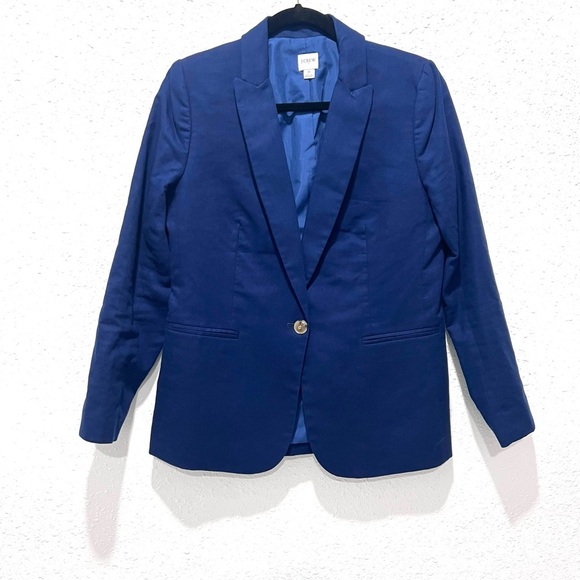J. Crew Navy Blazer for Women Linen-blend one-button blazer 8 - Picture 3 of 6